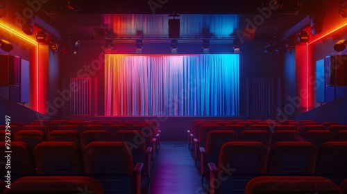Vibrant Cinema Hall Awaits Audience for Next Movie Screening © Denis Bayrak