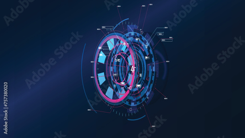 Vector editable, Sci-fi Futuristic UI FUI abstract circular element design, GUI design, Circular Machine elements