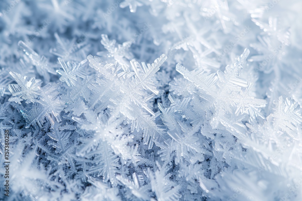 Fototapeta premium A patch of ice crystals forming intricate patterns