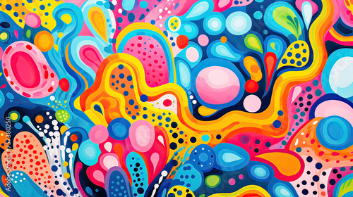 Cheerful Melty Mashup in Vibrant Pattern Background Ai Generative 