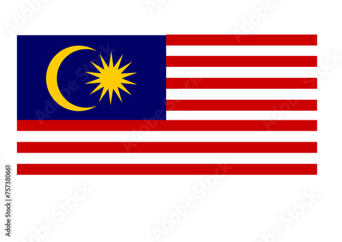 Editable Malaysia Flag Vector - High-Resolution National Symbol Customizable Vector File for Asia