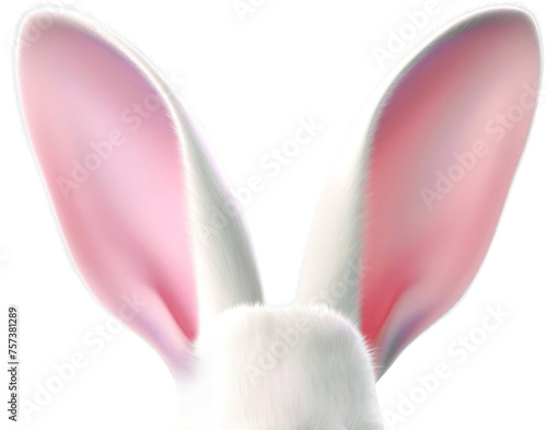 PNG White Easter Rabbit Ears. Bunny Ears Isolated