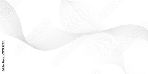 Abstract white blend digital wave lines and technology transparent background. Minimal carve wavy white and gray flowing wave lines and glowing moving lines. Futuristic sound wave lines background.