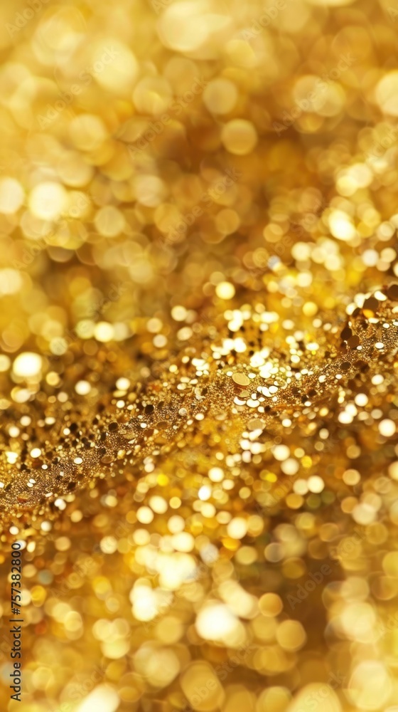 Shimmering golden bokeh effect creating a blurred background of glittering circles Shimmering golden bokeh effect creating a blurred background of glittering circles