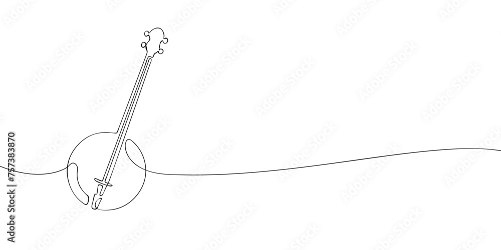 Ταπετσαρία A single line drawing of a banjo
