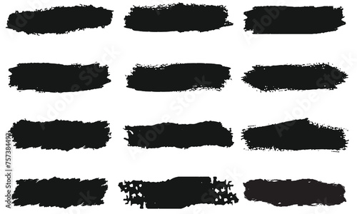 Brush strokes. Vector paintbrush set. Black isolated paintbrush collection . Abstract painted background templates.
