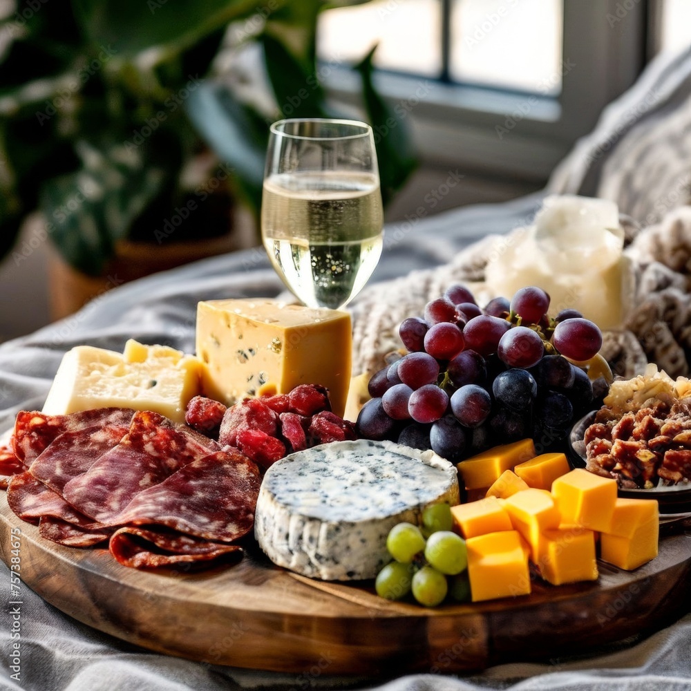 Romantic evening with wine and fruits Romantic evening with wine and fruits