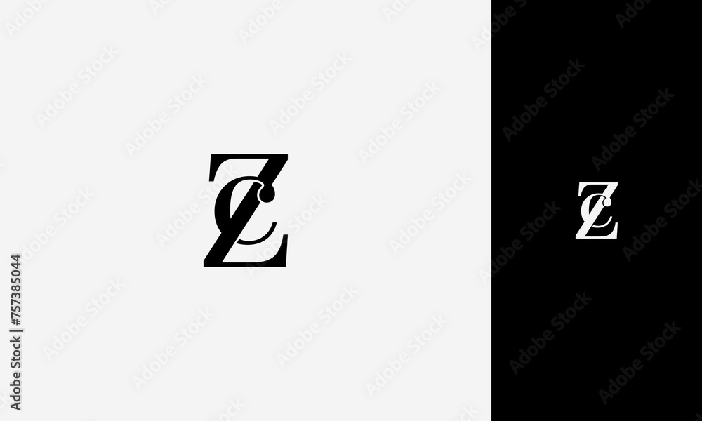 initial letter cZ or  Zc lowercase joined uppercase,logo vektor design - obrazy, fototapety, plakaty 