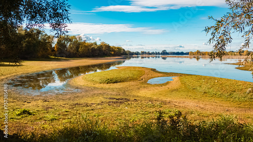 Autumn or indian summer view with reflections near Mettenufer  Deggendorf  Bavaria  Germany