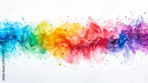 colored smoke of the LGBT flag on white background in high resolution