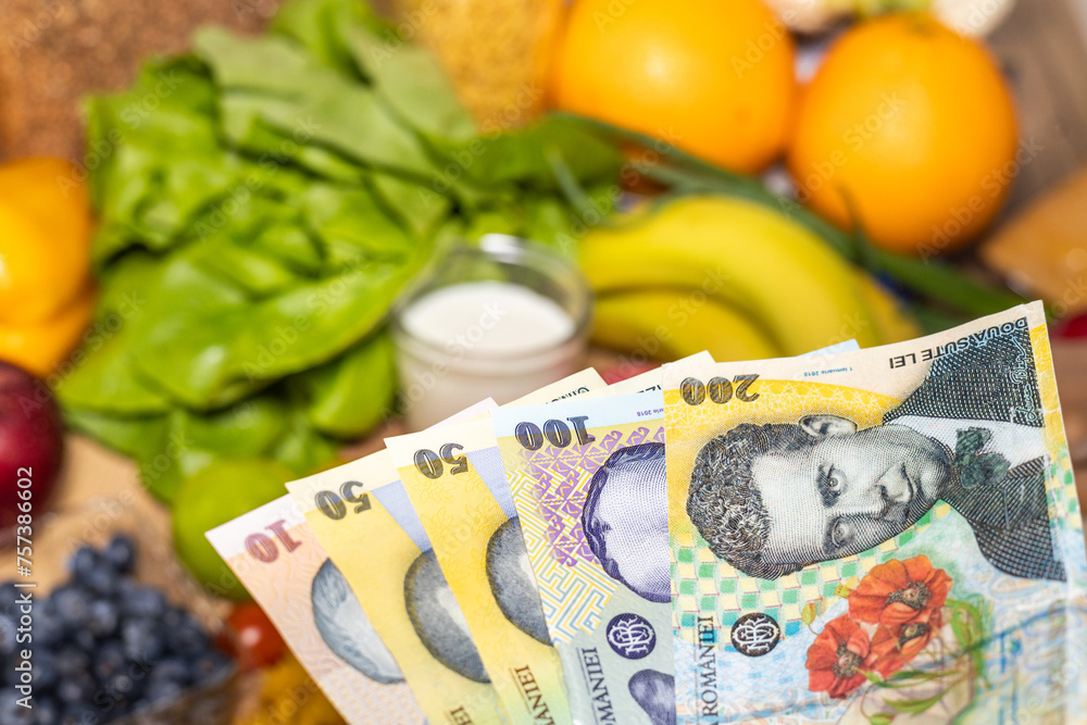Cost of living in Romania, Food prices, Business and budget concept