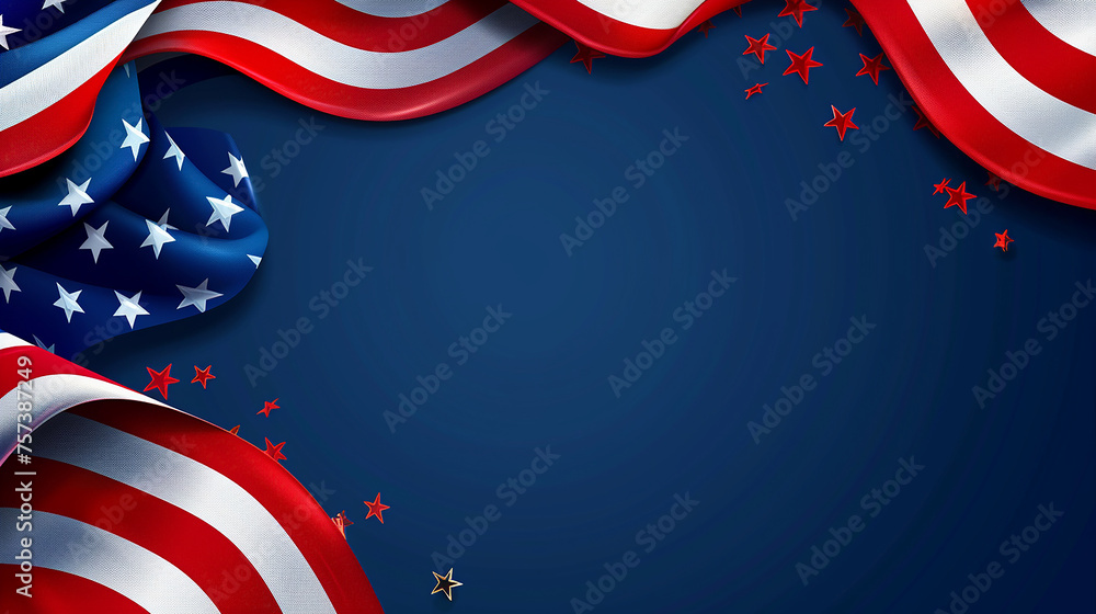 stars and stripes on a blue background
