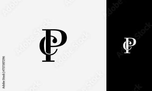 initial letter cP or Pc lowercase joined uppercase,logo vektor design