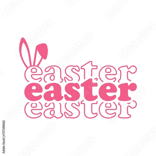 Easter typography design on plain white transparent isolated background for card, shirt, hoodie, sweatshirt, apparel, tag, mug, icon, poster or badge