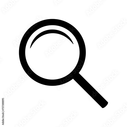 Magnifying glass icon, vector magnifier or loupe sign. Web search icon.