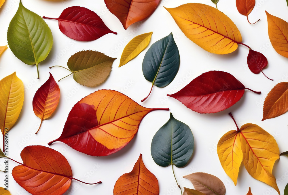 Obraz premium Autumn leaves decoration background fall seasonal theme concept