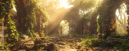 abandoned overgrown ruins © Riverland Studio