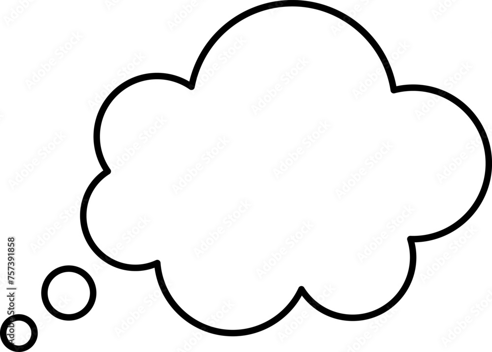 Trendy think bubble in flat style. Think bubble isolated on white background. Cloud line art. Vector. Trendy think bubble in flat style. Think bubble isolated on white background. Cloud line art. Vector.