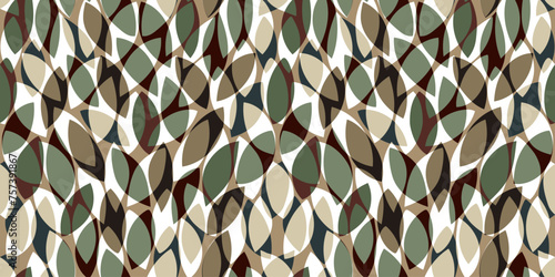 Green leaves seamless vector pattern. Watercolor tea leaf background, textured jungle print.