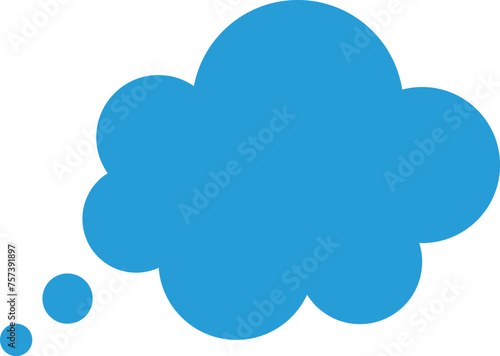 Trendy think bubble in flat style. Think bubble isolated on white background. Cloud line art. Vector.