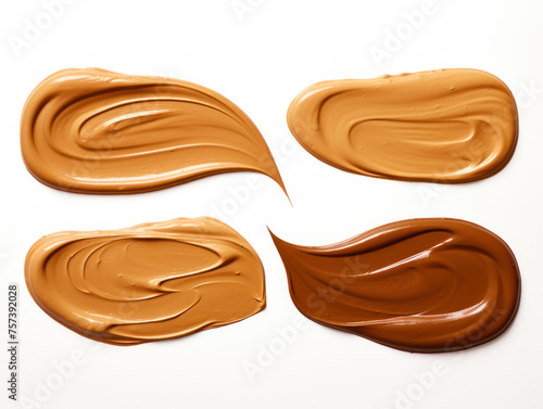 brown paint stroke collection set isolated on transparent background, transparency image, removed background