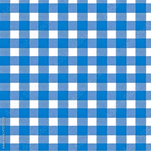 Blue Gingham Style Pattern Tile Blue white gingham cloth vector. Checkered tablecloth pattern. Traditional plaid seamless vector texture. Gingham plaid pattern. 