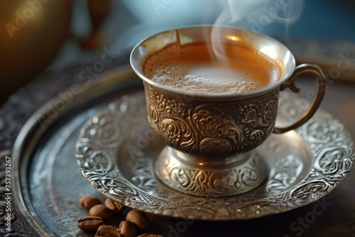 Arabic coffee. Arabia islamic food. Generate Ai