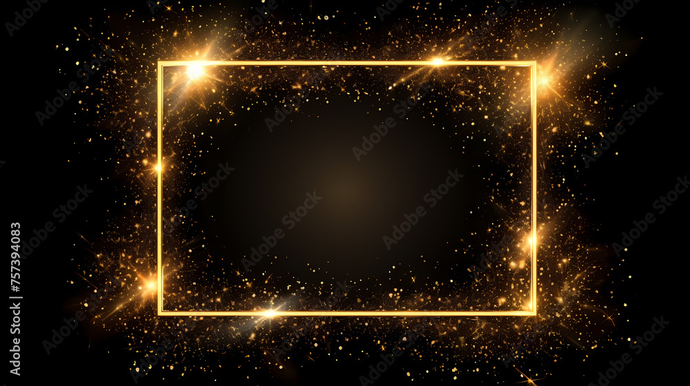 Obraz premium Luxurious golden glitter frame