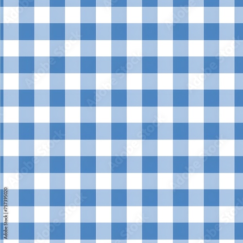 Blue Gingham Style Pattern Tile Blue white gingham cloth vector. Checkered tablecloth pattern. Traditional plaid seamless vector texture. Gingham plaid pattern. 