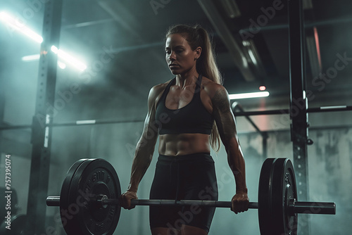person working out with dumbbells photo