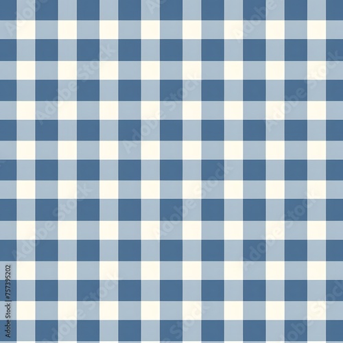 Blue Gingham Style Pattern Tile Blue white gingham cloth vector. Checkered tablecloth pattern. Traditional plaid seamless vector texture. Gingham plaid pattern. 