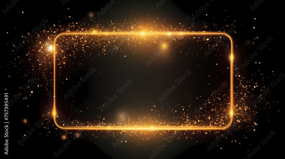 Obraz premium Luxurious golden glitter frame