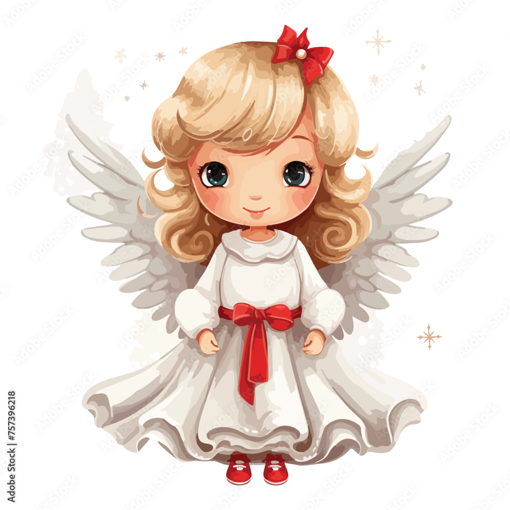 Adorable Cute Xmas Angel Clipart 