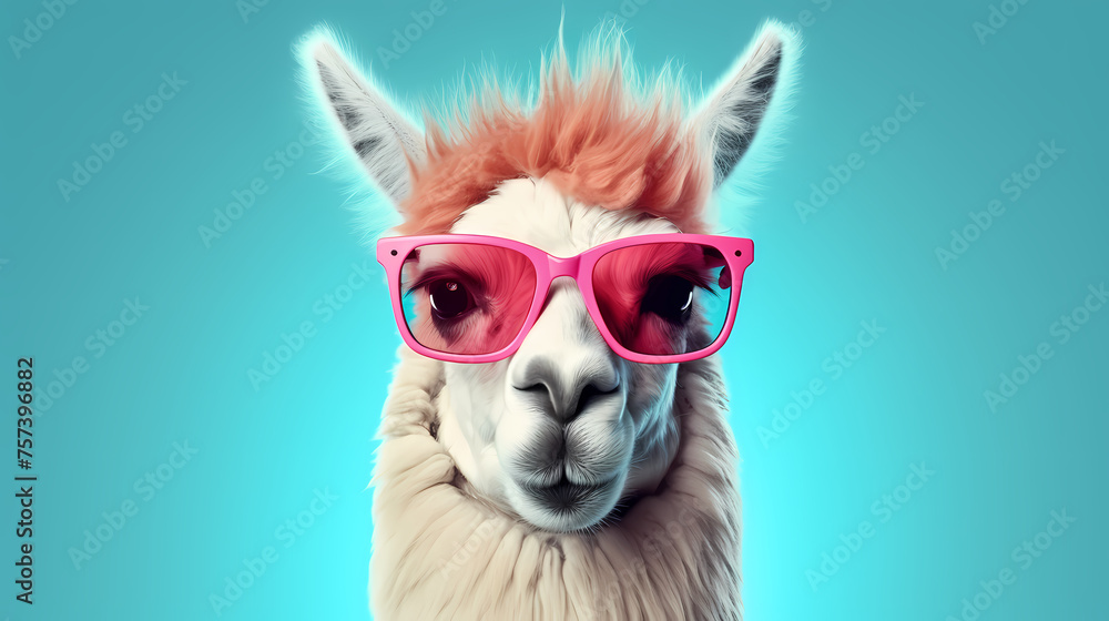 Fototapeta premium Close up portrait of camel against vibrant background