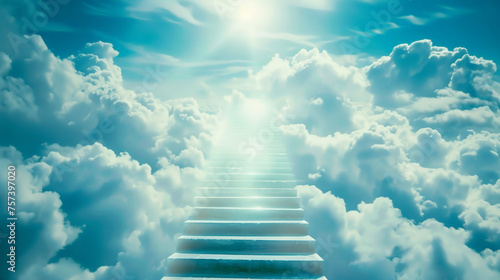 Stairway to heaven in heavenly concept. Stairway to paradise