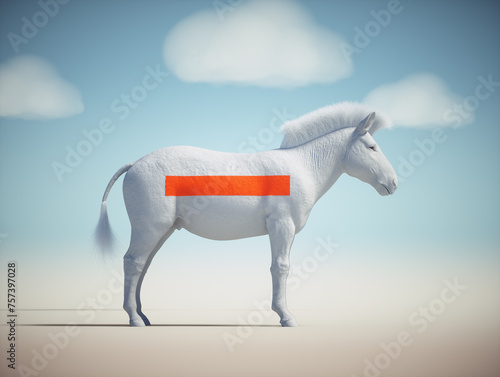 White zebra without texture...