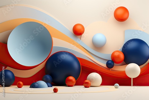 Abstract 3d background. Fancy shapes in different colors.