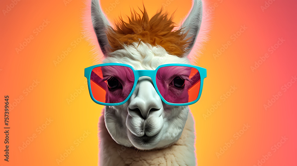 Creative animal concept, camel wearing sunglasses visor Creative animal concept, camel wearing sunglasses visor