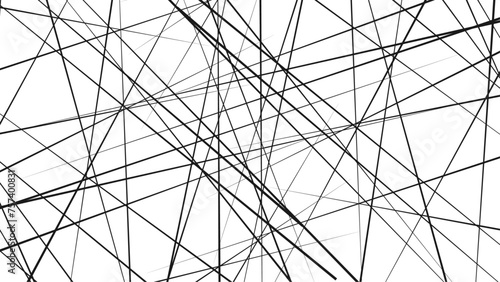 Black and white geometric pattern. Abstract background. Vector stripe, lines. Random speed line pattern.