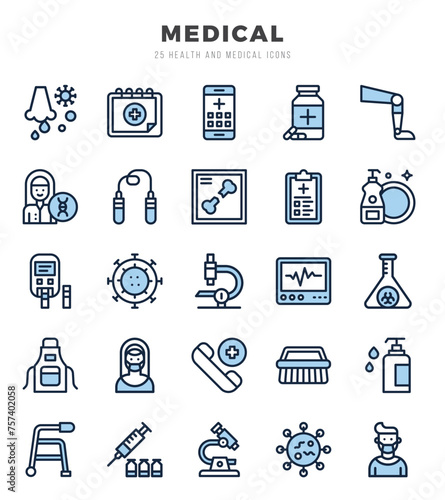 Set of MEDICAL icons. Vector Illustration.