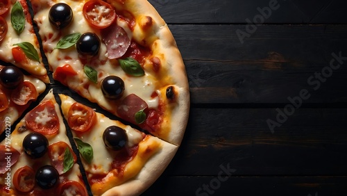 Delicious pizza, studio light, on the background