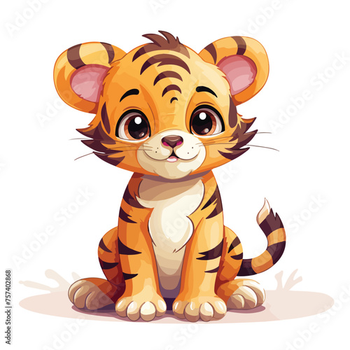 Cartoon Tiger Clipart isolated on white background