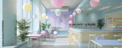 Spring Has Sprung in the Office: A Break Room Adorned with Easter Balloons and Festive Touches photo
