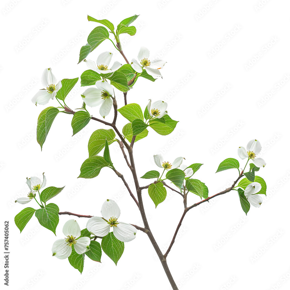 Dogwood, transparent background, isolated image, generative AI Dogwood, transparent background, isolated image, generative AI