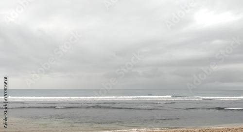 beach in stormy weather  photo as a background