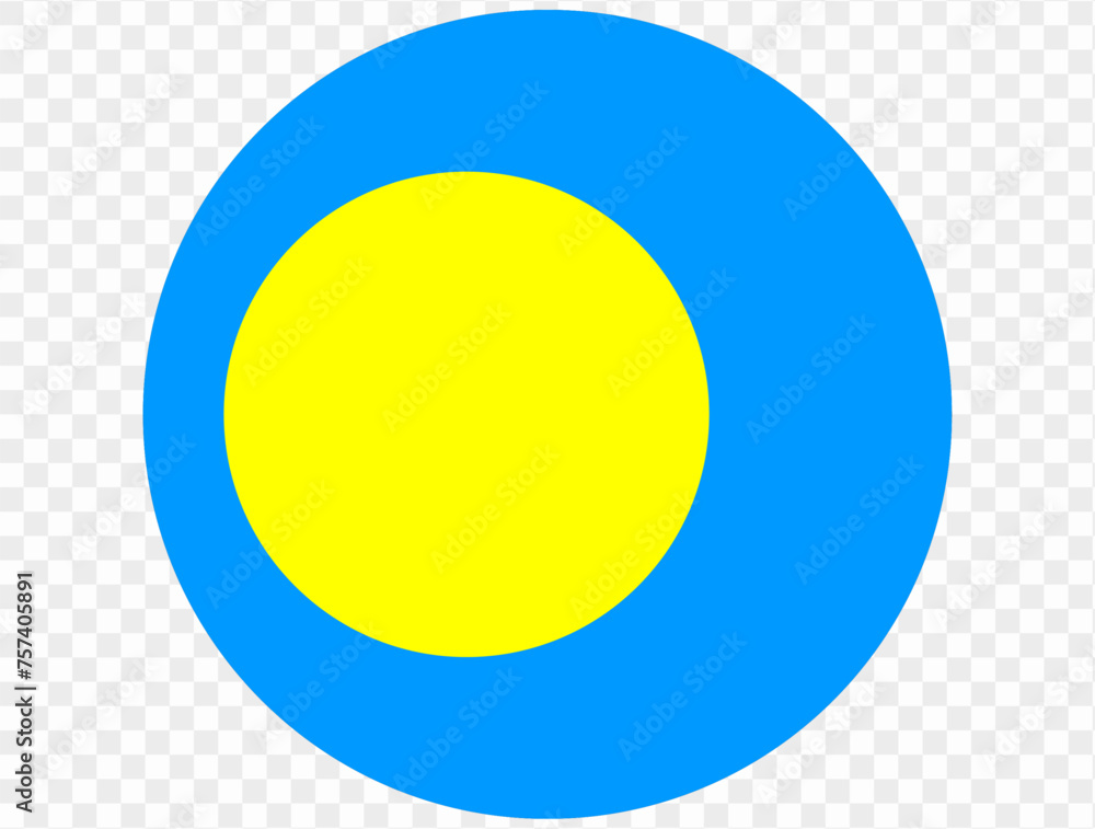 Palau flag button on png or transparent background. vector illustration.