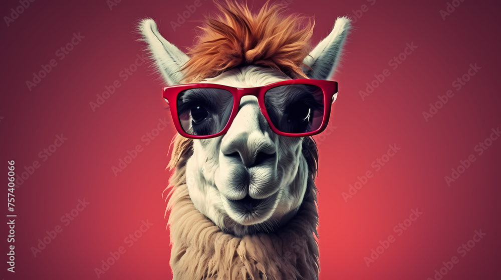 Llama wearing sunglasses