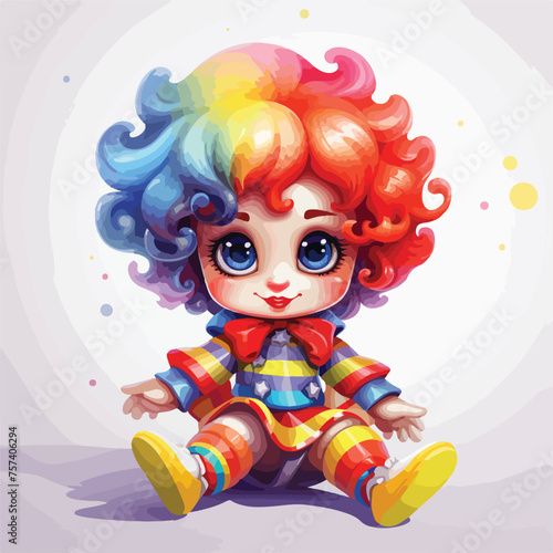 Cute Clown Clipart isolated on white background