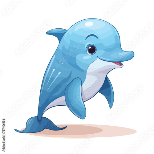 Cute Dolphin Clipart isolated on white background