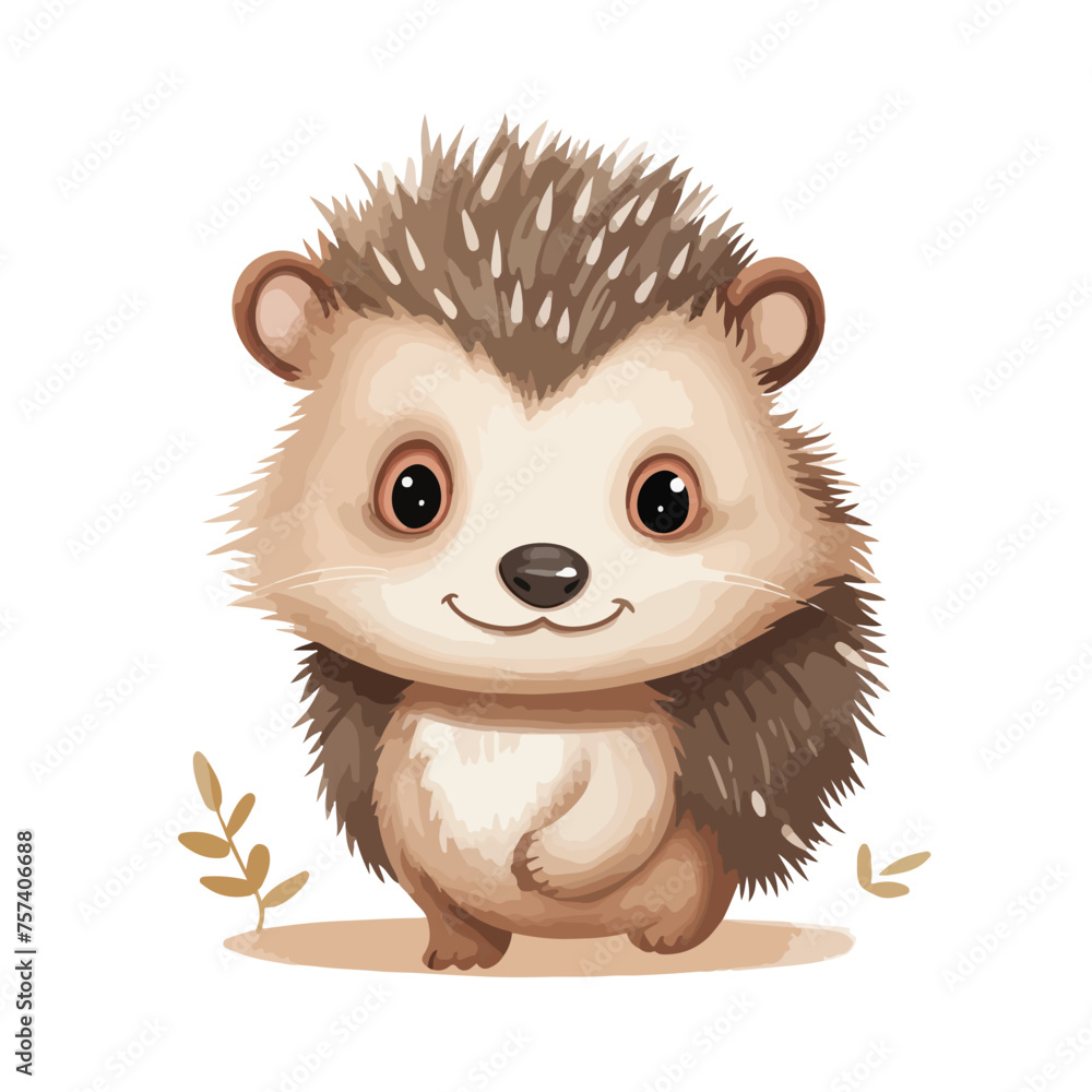Cute Illustrated Hedgehog Clipart 